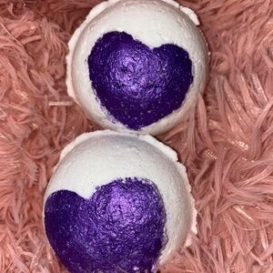 2 Handpainted Valentines Day Bath Bombs